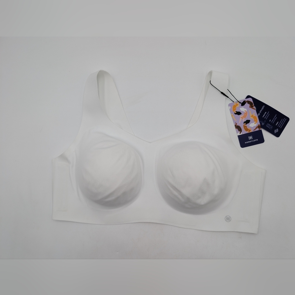 New Honeylove Sz 42 C/D | 2X White Shapewear Breathable Sculpting Bra - Picture 3 of 16